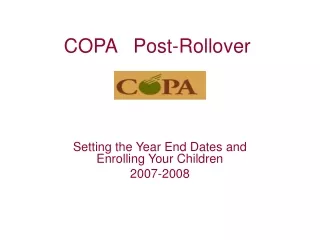 COPA   Post-Rollover