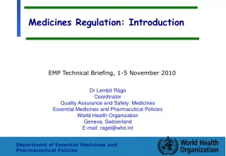 Medicines Regulation: Introduction