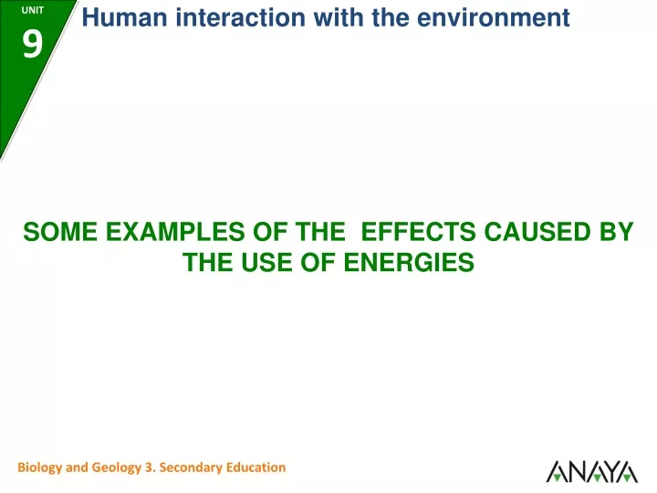 human interaction with the environment