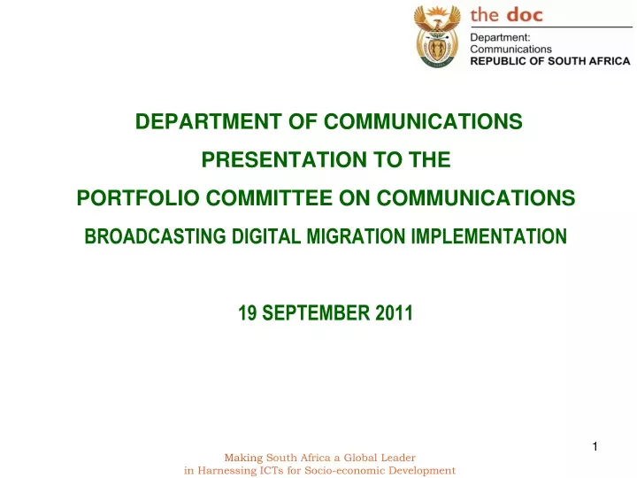 department of communications presentation
