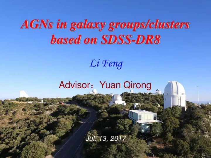agns in galaxy groups clusters based on sdss dr8