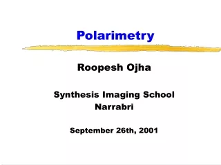 Polarimetry