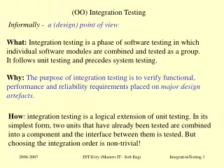 (OO) Integration Testing
