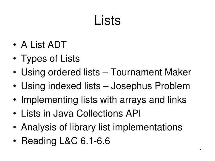 lists