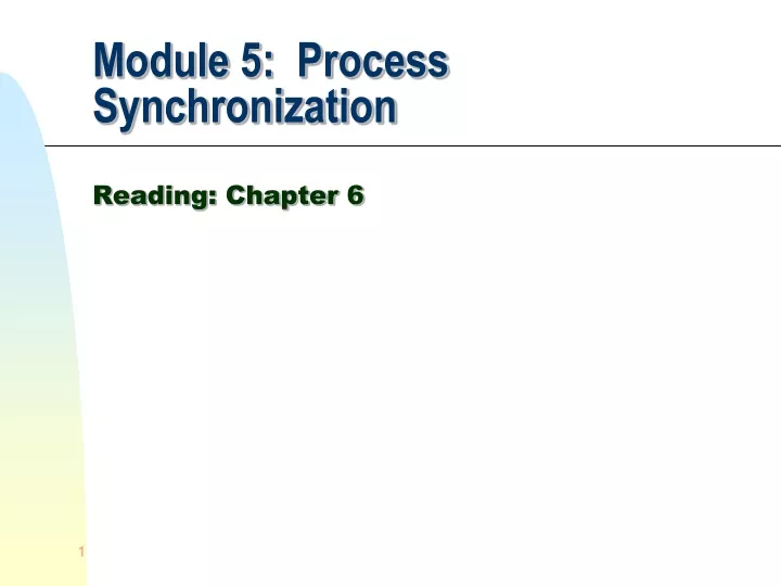 module 5 process synchronization