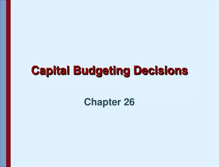 capital budgeting decisions