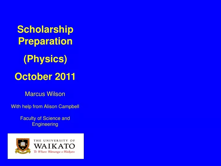 scholarship preparation physics october 2011