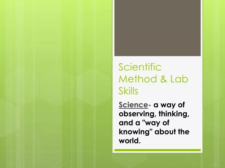 scientific method lab skills