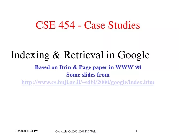 cse 454 case studies