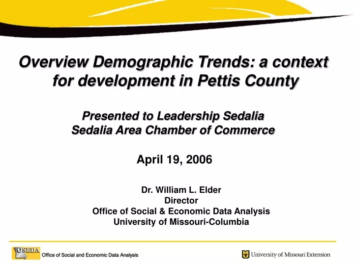 overview demographic trends a context