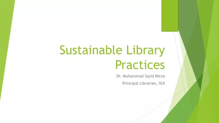 sustainable library practices