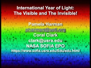 International Year of Light: The Visible and The Invisible! Pamela Harman  pharman@seti