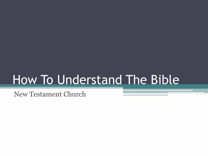 how to understand the bible