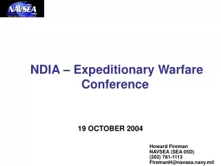 NDIA – Expeditionary Warfare Conference