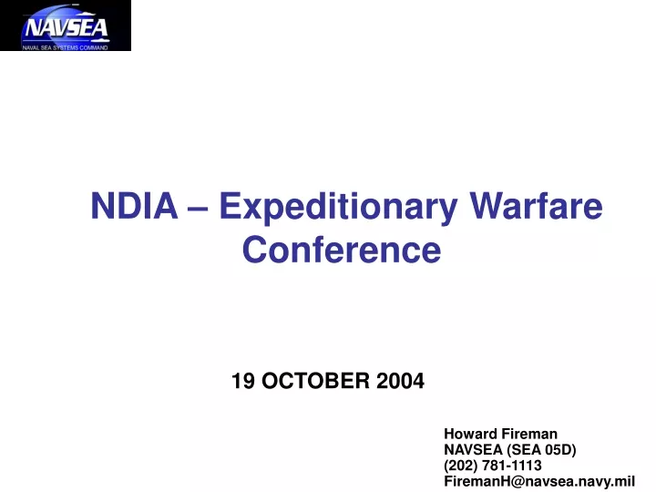 ndia expeditionary warfare conference