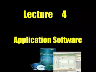 Lecture 	4 Application Software