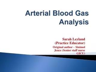 Arterial Blood Gas Analysis