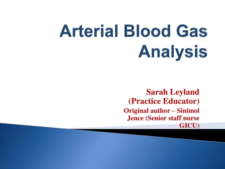 arterial blood gas analysis