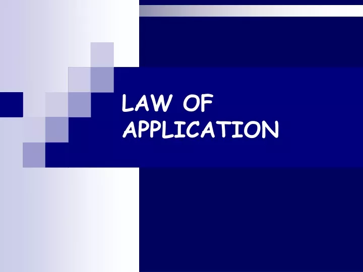 law of application
