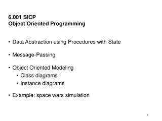 6.001  SICP Object Oriented Programming