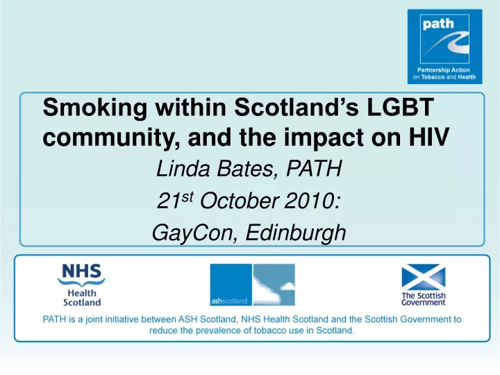 smoking within scotland s lgbt community and the impact on hiv