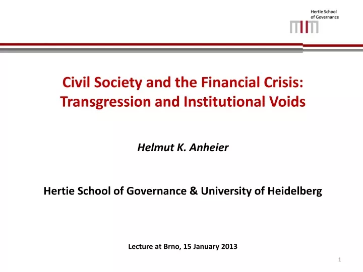 civil society and the financial crisis