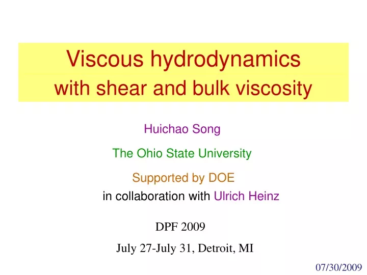 viscous hydrodynamics