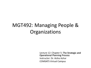 MGT492: Managing People &amp; Organizations
