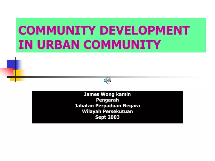 community development in urban community