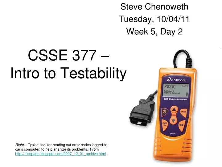 csse 377 intro to testability