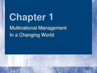 Multinational Management  In a Changing World