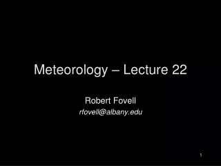 Meteorology – Lecture 22