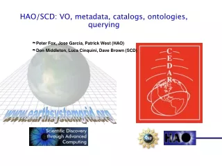 HAO/SCD: VO, metadata, catalogs, ontologies, querying