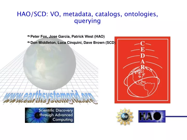 hao scd vo metadata catalogs ontologies querying