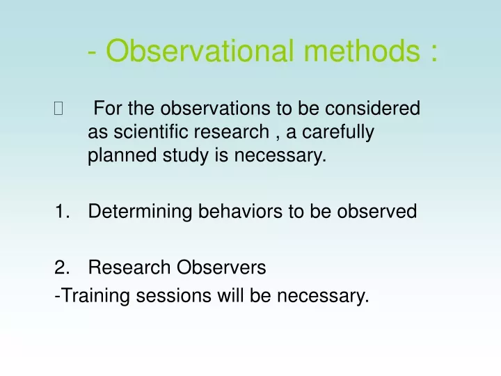observational methods