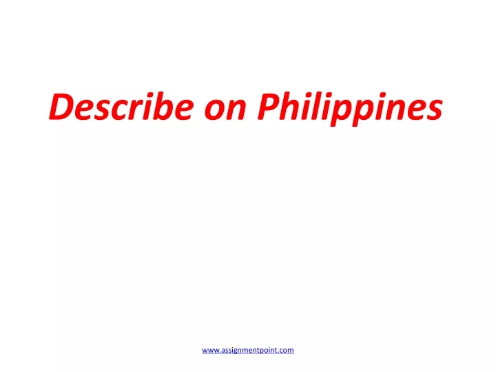 describe on philippines