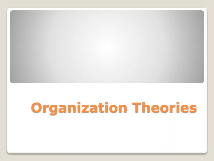 organization theories