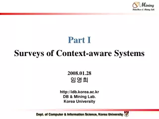 Part I Surveys of Context-aware Systems