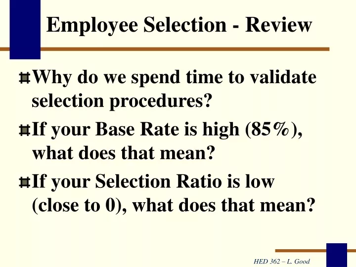 employee selection review