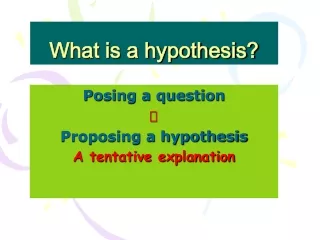 What is a hypothesis?