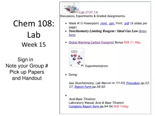 Chem 108: Lab Week 15