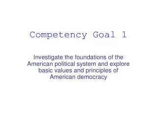 Competency Goal 1
