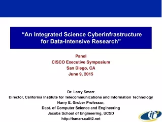 “An Integrated Science Cyberinfrastructure  for Data-Intensive Research”