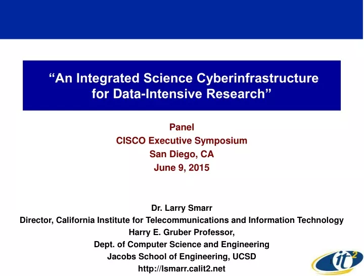 an integrated science cyberinfrastructure for data intensive research