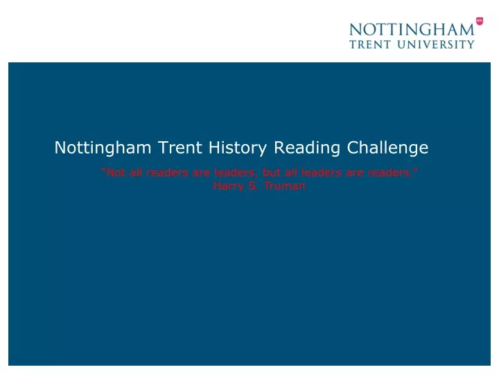 nottingham trent history reading challenge
