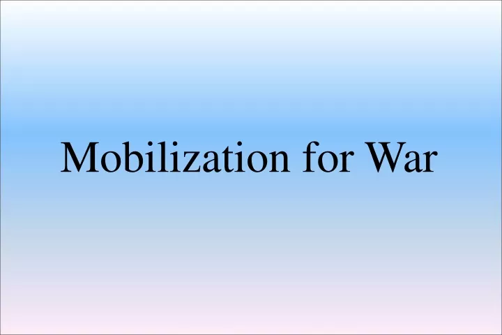 mobilization for war
