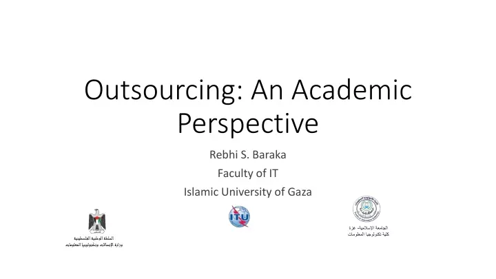 outsourcing an academic perspective