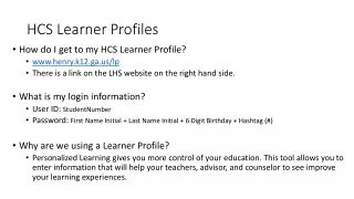 HCS Learner Profiles