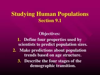 Studying Human Populations Section 9.1