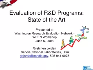 Evaluation of R&amp;D Programs: State of the Art